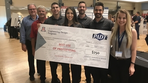 Xeridiem engineer and UA alumna Summer Garland (right) and other company reps celebrated their team's Best Prototype award on Design Day 2017. Xeridiem engineer and UA alumna Summer Garland (right) and other company reps celebrated their team's Best Prototype award on Design Day 2017.
